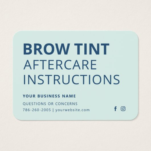 ミントモダンブルーアイブロートアフターケアカード (正面)