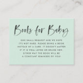 ミントモダンベビーシャワー予約リクエスト エンクロージャーカード (正面)