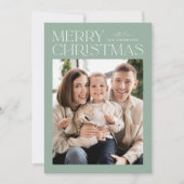 ミントモダンメリークリスマスフォト シーズンカード (正面)