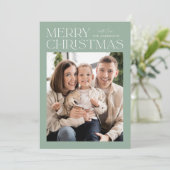 ミントモダンメリークリスマスフォト シーズンカード (スタンド正面)