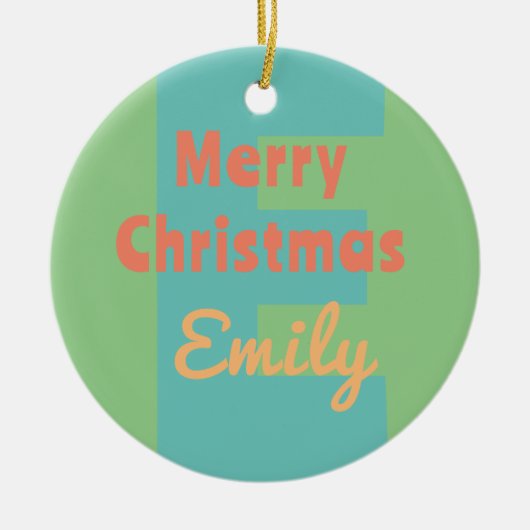 ミントモダンルコーラピンピーチ セラミックオーナメント (正面)