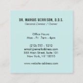 ミントモダンンに歯医者の歯ブラックロゴ スクエア名刺 (裏面)