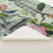 ミントモダンヴィンテージフランスのバラバタフライ シェルパブランケット (3/4)