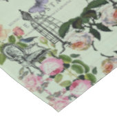 ミントモダンヴィンテージフランスのバラバタフライ テーブルクロス (アングル)