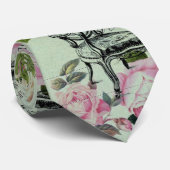 ミントモダンヴィンテージフランスのバラバタフライ ネクタイ (ロール)