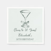 ミントモダン応援30年誕生日ナプキンス スタンダードカクテルナプキン (正面)