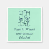 ミントモダン応援30年誕生日ナプキンス スタンダードカクテルナプキン (正面)