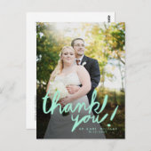 ミントモダン手書写真ありがとうはがき ポストカード (正面/裏面)