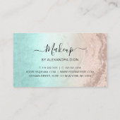 ミントモダン銅バラ金ゴールドグリッターメイクアップアーティスト 予約カード (裏面)