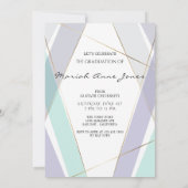 ミントモダン・バイオレット幾何学研究科写真 招待状 (裏面)