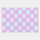 ミントモダン&パープルパステルエッグパターン |イースター ラッピングペーパーシート (正面2)