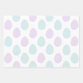 ミントモダン&パープルパステルエッグパターン |イースター ラッピングペーパーシート (正面)