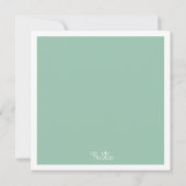 ミントモダン&ホワイト日付の写真カードを保存 招待状 (裏面)
