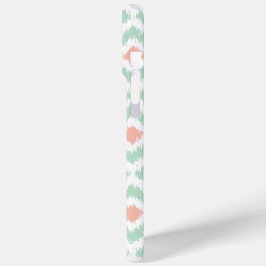 ミントモノグラムのコーラルダイヤモンドイカットパターン Case-Mate iPhoneケース (裏面 / 左)