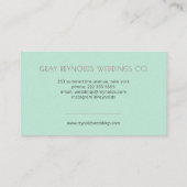 ミントモノグラムウォーターカラーフローラウェディングプランナー 名刺 (裏面)