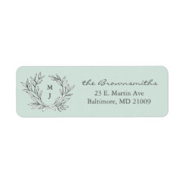 ミントモ素朴ノグラムリース差出人住所ラベル ラベル