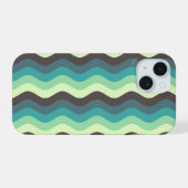 ミントリップル波電話ケース iPhone 15ケース (裏面横)