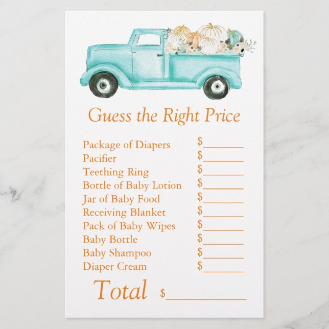 ミントリトルカボチャ赤ちゃんシャワー推定右の価格 (正面)