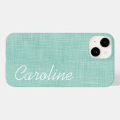 ミントリネンテクスチャカスタムモノグラム Case-Mate iPhoneケース (裏面 (横))