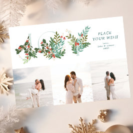 ミントリーフ伝統的ボタニカルJOYコラージュ写真 シーズンカード