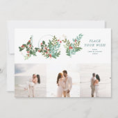 ミントリーフ伝統的ボタニカルJOYコラージュ写真 シーズンカード (正面)