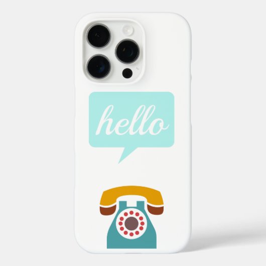 ミントレッドタンレトロ電話こんにちは Case-Mate iPhoneケース (裏面)
