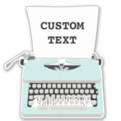 ミントレトロタイプライター及びカスタム文字 シール (正面)