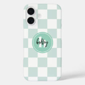 ミントレトロチェックモノグラムケースメイトiPhoneケース Case-Mate iPhoneケース (裏面)