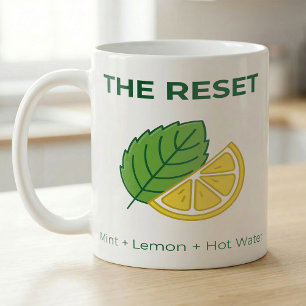 ミントレモンとホットウォーターのリセットレシピ茶 コーヒーマグカップ