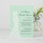 ミントレースのようウィンターブライダルシャワー招待 招待状 (スタンド正面)