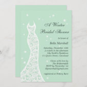 ミントレースのようウィンターブライダルシャワー招待 招待状 (正面/裏面)