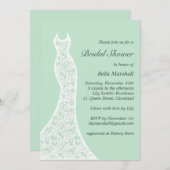 ミントレースのようブライダルシャワー招待 招待状 (正面/裏面)