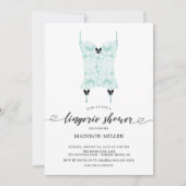 ミントレースコルセットブライダルランジェリーシャワー 招待状 (正面)