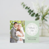 ミントレースドリー結婚の感謝ポストカード ポストカード (スタンド正面)