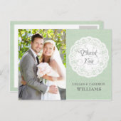 ミントレースドリー結婚の感謝ポストカード ポストカード (正面/裏面)