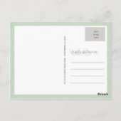 ミントレースドリー結婚の感謝ポストカード ポストカード (裏面)