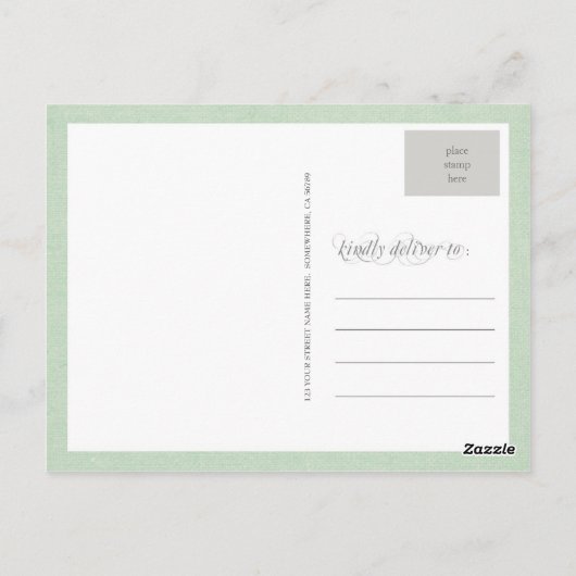 ミントレースドリー結婚の感謝ポストカード ポストカード (裏面)