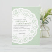 ミントレースドリー結婚式招待状 招待状 (スタンド正面)