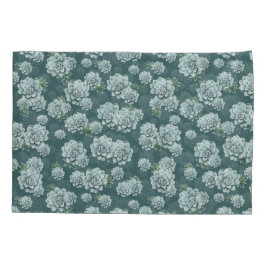 ミントロゼット多肉株が松の緑にプリントを繰り返す 枕カバー