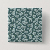 ミントロゼット多肉株が松の緑にプリントを繰り返す 缶バッジ (正面)