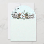 ミントロ素朴マンティラブバードバードカージオークツリー 招待状 (正面)