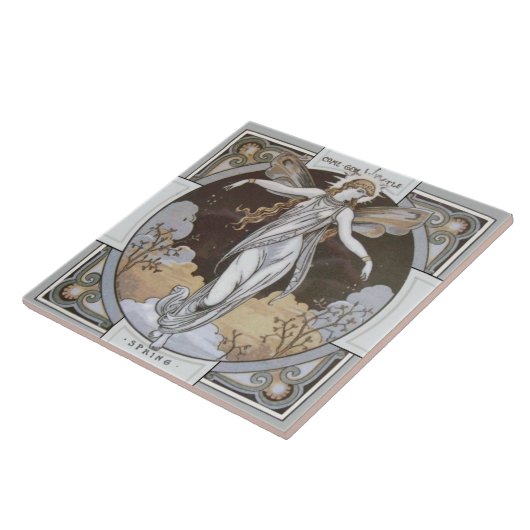 ミントンの繁殖希少な季節の「春」タイル タイル (側面)