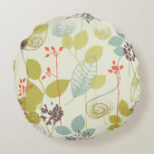 ミントンオリーブ自然パターン（の模様が）あるラウンドピロー ラウンドクッション (裏面)