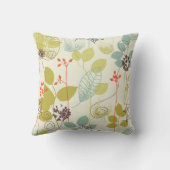 ミントンオリーブ自然パターン（の模様が）ある枕 クッション (裏面)