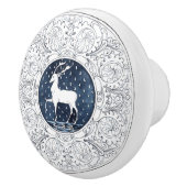 ミントンズディアブリティッ王室のクブルーアビクトリアンントラー セラミックノブ (右)