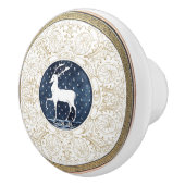 ミントンズディアブリティッ王室のクブルー金ゴールドアントラー セラミックノブ (右)