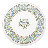 ミントンズブリティッ王室のクブルービクトリアンフローラ セラミックノブ (正面)