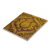ミントンビクトリアンフェイクレリーフ、 浮き彫りアンティーク金ゴールドレプロ タイル (側面)