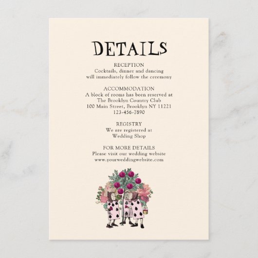 ミントヴィンテージアリス結婚インワンダーランド詳細 エンクロージャーカード (正面)