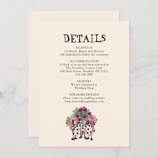 ミントヴィンテージアリス結婚インワンダーランド詳細 エンクロージャーカード (正面/裏面)